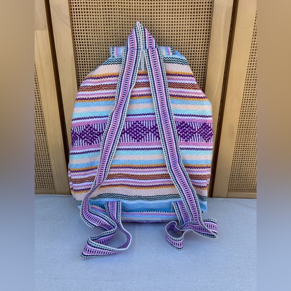 Drawstring/Toggle Woven Backpack - Picture 6 of 7